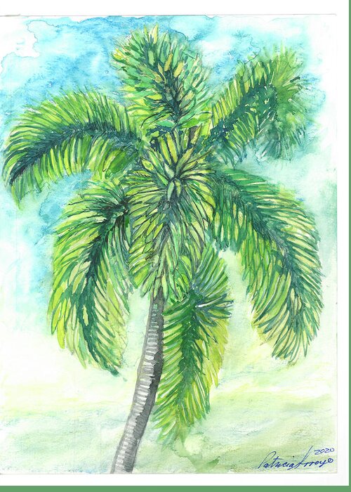 Palm Trees Greeting Card featuring the painting Breeze by Patricia Arroyo