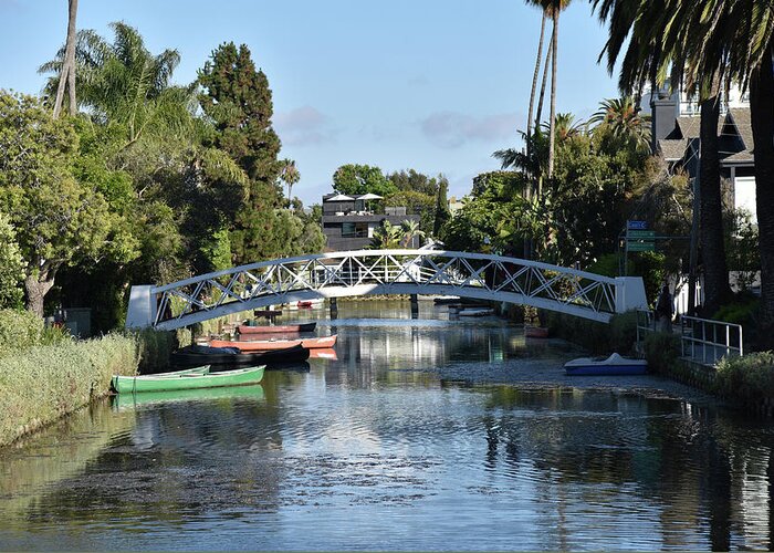 Venice Greeting Card featuring the photograph Bridge over the Venice Canals by Mark Stout
