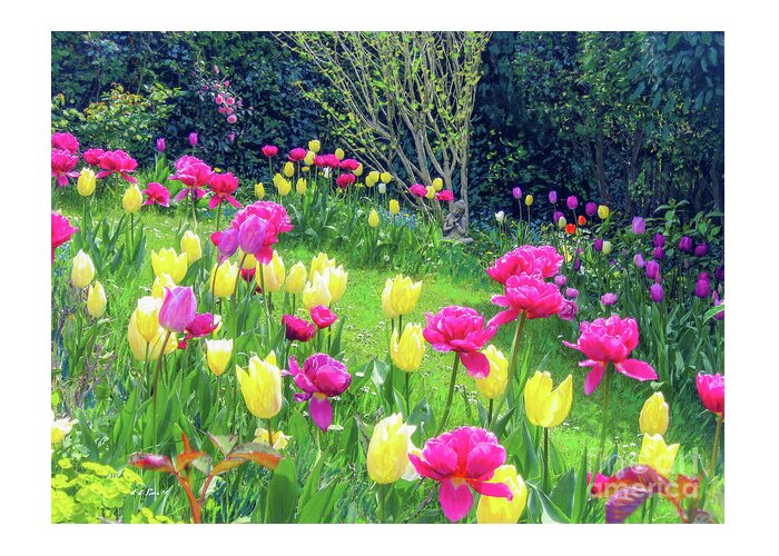 Landscape Greeting Card featuring the painting Bright Spring Blessings by Jane Small