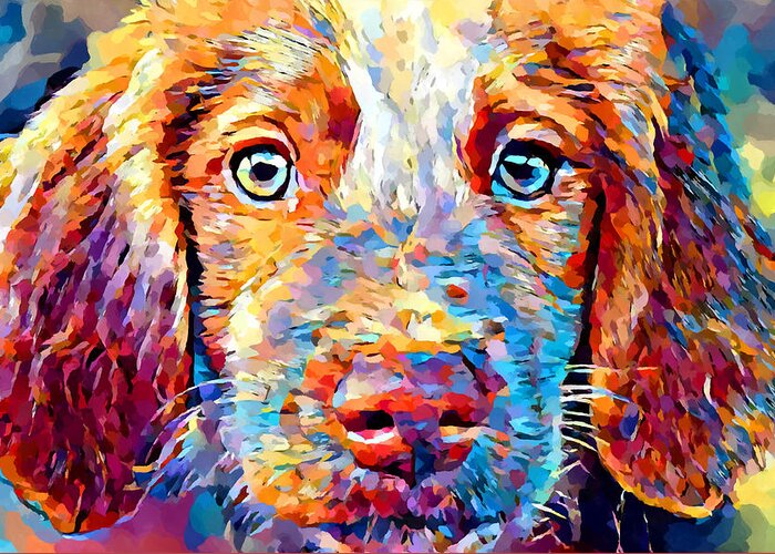 Animal Greeting Card featuring the painting Brittany Spaniel by Chris Butler