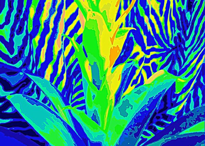 Bromeliad Greeting Card featuring the photograph Bromeliad Exotica Abstract by VIVA Anderson