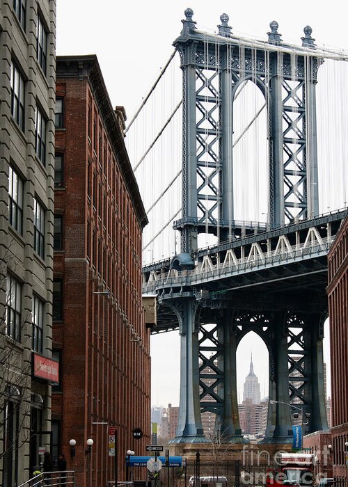 Manhattan Greeting Card featuring the photograph Brooklyn Bridge vs Empire State by Wilko van de Kamp Fine Photo Art