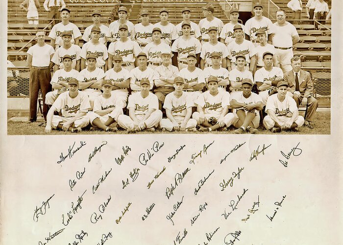 Brooklyn Dodgers Baseball Team Greeting Card featuring the photograph Brooklyn Dodgers Baseball Team by Bellesouth Studio