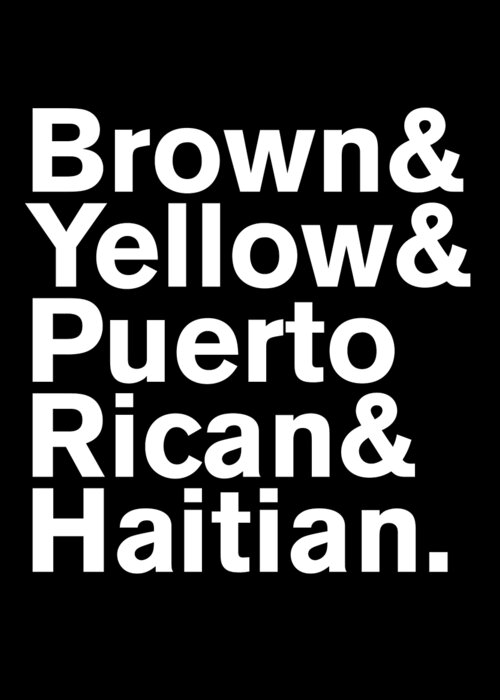Funny Greeting Card featuring the digital art Brown Yellow Puerto Rican Haitian by Flippin Sweet Gear