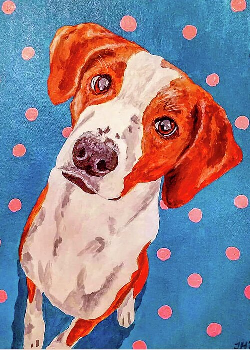 Dog Greeting Card featuring the painting Brynn by Jean Haynes