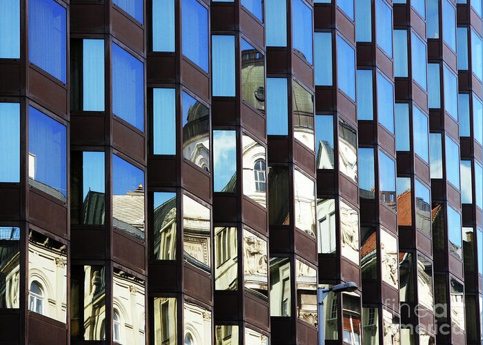 Abstract Greeting Card featuring the photograph Budapest Reflections by Rick Locke - Out of the Corner of My Eye