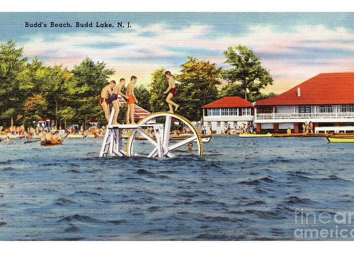 Budd Greeting Card featuring the photograph Budds Beach at Budd Lake, NJ by Mark Miller