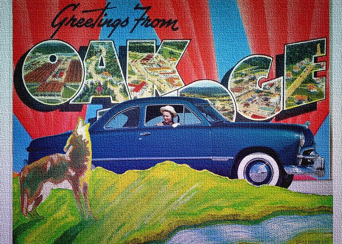 Dixie Road Trips Greeting Card featuring the digital art Dixie Road Trips / Oak Ridge by David Squibb