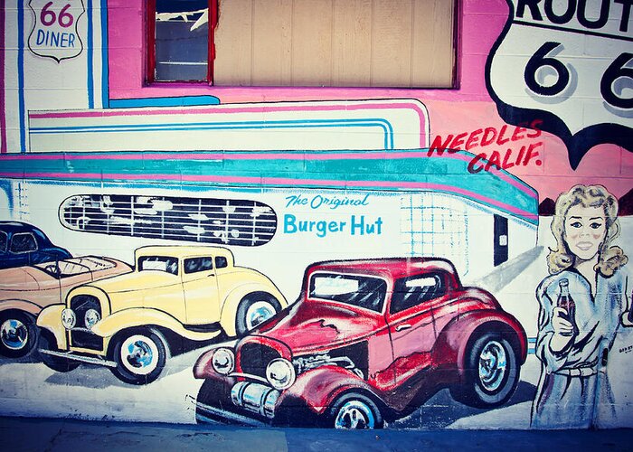 Mural Greeting Card featuring the photograph Burger Hut by Tatiana Travelways