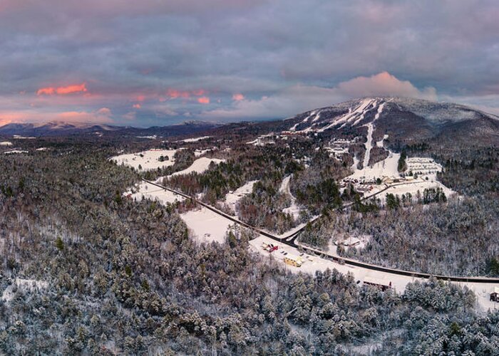 2021 Greeting Card featuring the photograph Burke Mountain, VT at Sunset by John Rowe