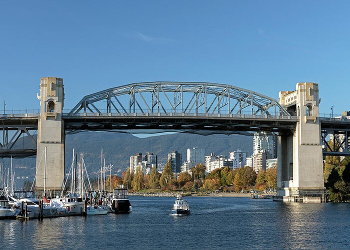 Apartments Greeting Card featuring the photograph Burrard Street Bridge over Vancouver's False Creek by Michael Russell