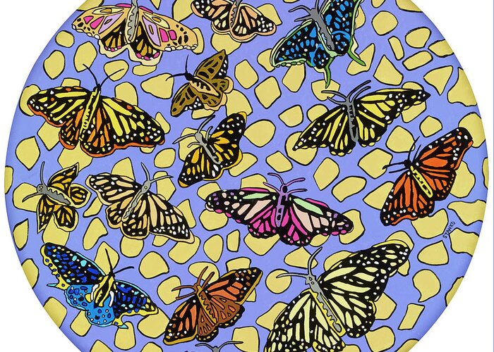 Butterfly Butterflies Pop Art Greeting Card featuring the painting Butterflies by Mike Stanko
