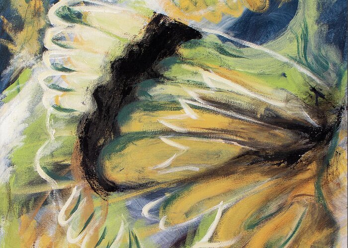 Butterfly Greeting Card featuring the painting Butterfly Abstract by Pamela Schwartz