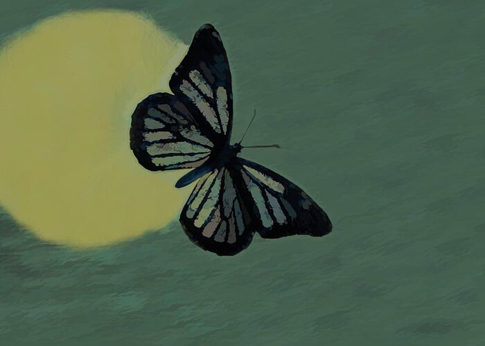 Butterfly Greeting Card featuring the digital art Butterfly Moon 5 by Ernest Echols