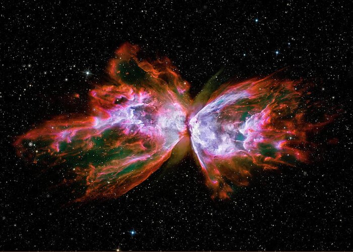 3scape Greeting Card featuring the photograph Butterfly Nebula NGC6302 by Adam Romanowicz