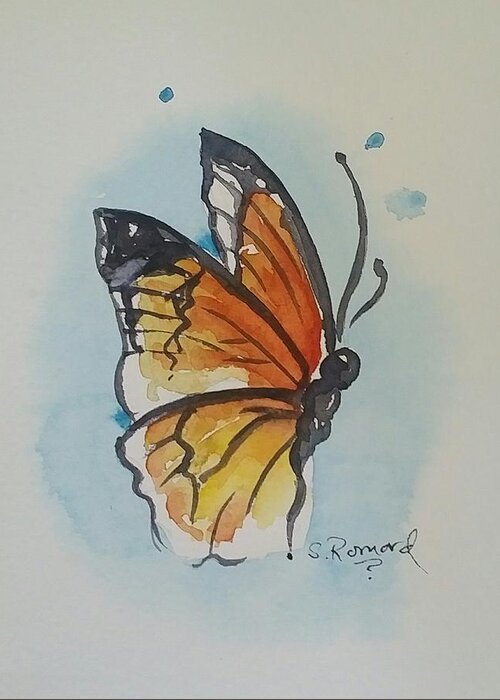  Greeting Card featuring the painting Butterfly by Sheila Romard
