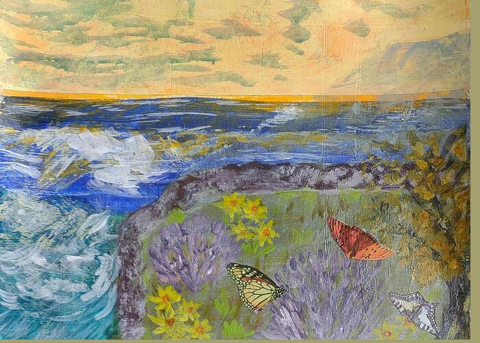 Fort Lauderdale Greeting Card featuring the mixed media By The Sea by Suzanne Berthier