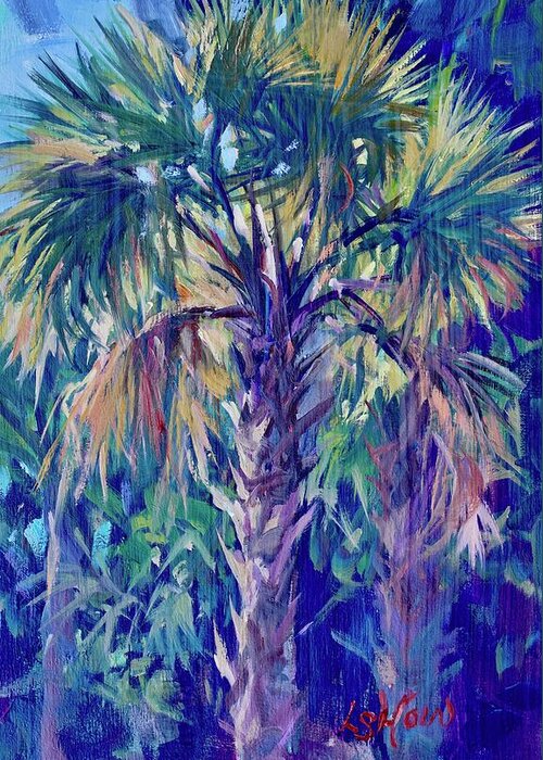 Cabbage Palm Greeting Card featuring the painting Cabbage Palm by Laurie Snow Hein