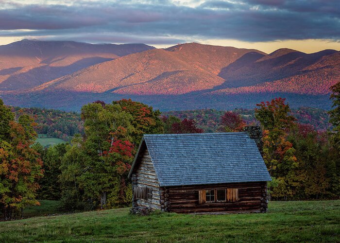 Architecture Greeting Card featuring the photograph Cabin With a View, Sugar Hill, NH by Jeff Sinon