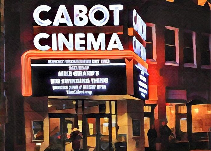  Greeting Card featuring the photograph Cabot Theater, Beverly MA by Adam Green