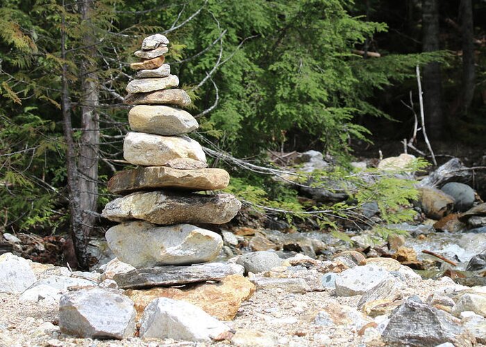 Cairn Greeting Card featuring the photograph Cairn or Inuksuk by Alison A Murphy