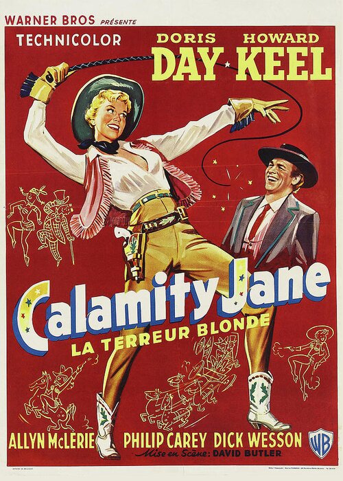 Calamity Greeting Card featuring the mixed media ''Calamity Jane'' - 1953 by Stars on Art