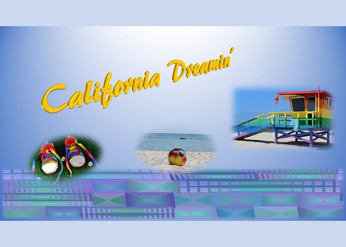 California Greeting Card featuring the mixed media California Dreaming by Nancy Ayanna Wyatt