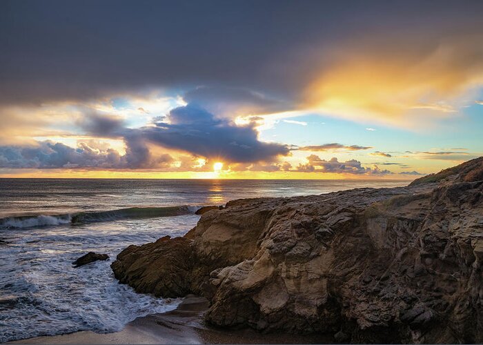 Malibu Greeting Card featuring the photograph California Sunset after the Storm by Matthew DeGrushe