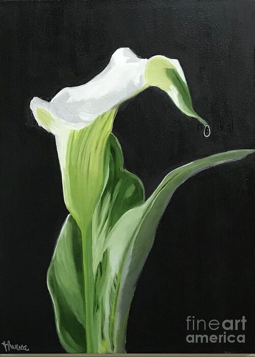 Original Art Work Greeting Card featuring the painting Calla Lily by Theresa Honeycheck