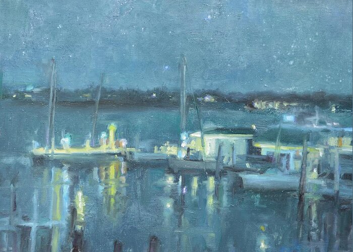 Boats Greeting Card featuring the painting Calm by Patricia Maguire