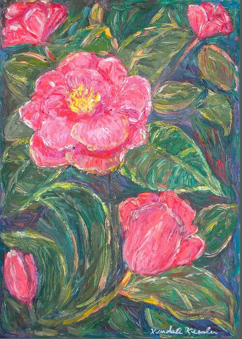  Impressionism Greeting Card featuring the painting Camellias by Kendall Kessler
