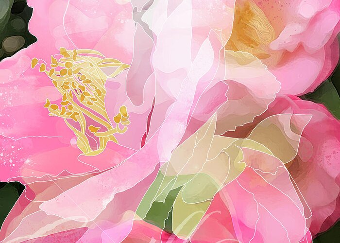 Floral Greeting Card featuring the digital art Camille by Gina Harrison