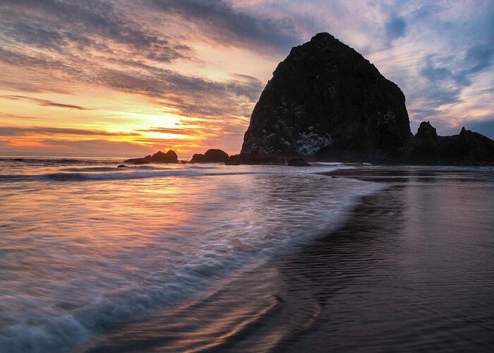 3scape Greeting Card featuring the photograph Cannon Beach Sunset by Adam Romanowicz