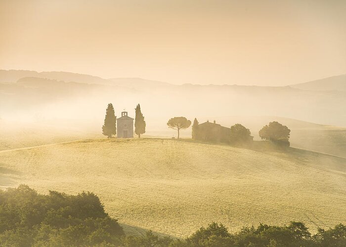 Tuscany Greeting Card featuring the photograph Cappella della Madonna di Vitaleta by Peter Boehringer