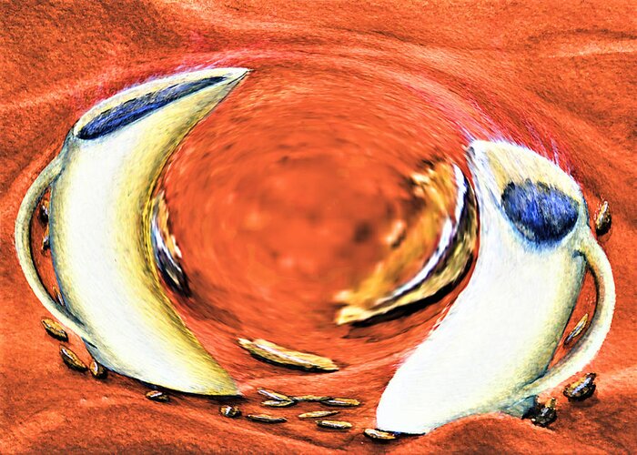 Abstract Greeting Card featuring the digital art Cappuccino Tango - Orange by Ronald Mills