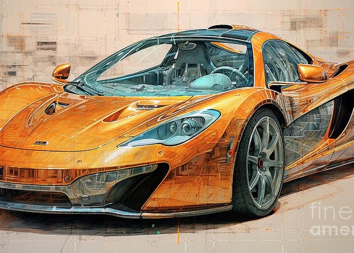 Mclaren Greeting Card featuring the drawing Car 2884 McLaren F1 by Clark Leffler