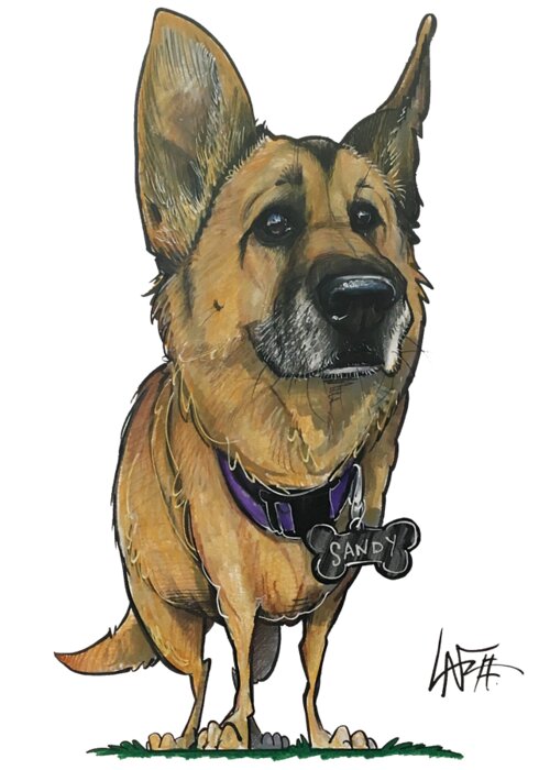 Dog Greeting Card featuring the drawing Caricato 5159 by John LaFree