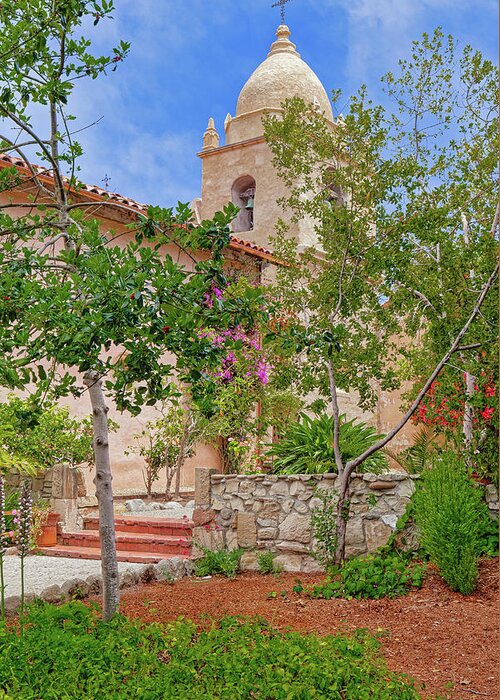 Carmel Greeting Card featuring the photograph Carmel Mission Bell Tower by Thomas Hall