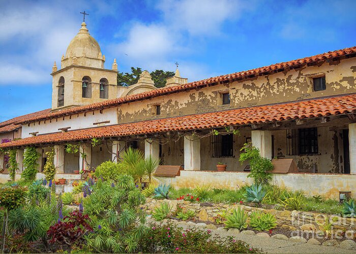 America Greeting Card featuring the photograph Carmel Mission Gallery by Inge Johnsson