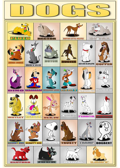 Cartoon Dogs Greeting Card By Brian Swanke