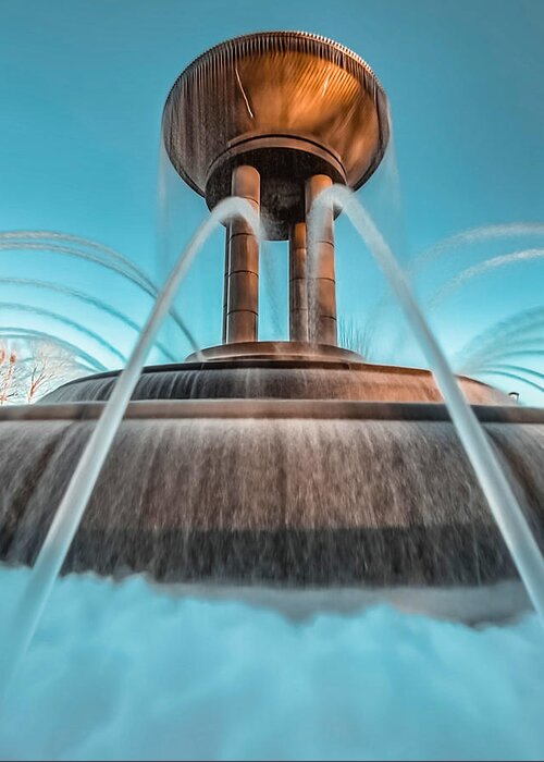Cary Greeting Card featuring the photograph Cary Water Fountain by Rick Nelson