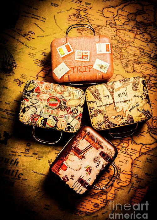 Map Greeting Card featuring the photograph Case for touring by Jorgo Photography