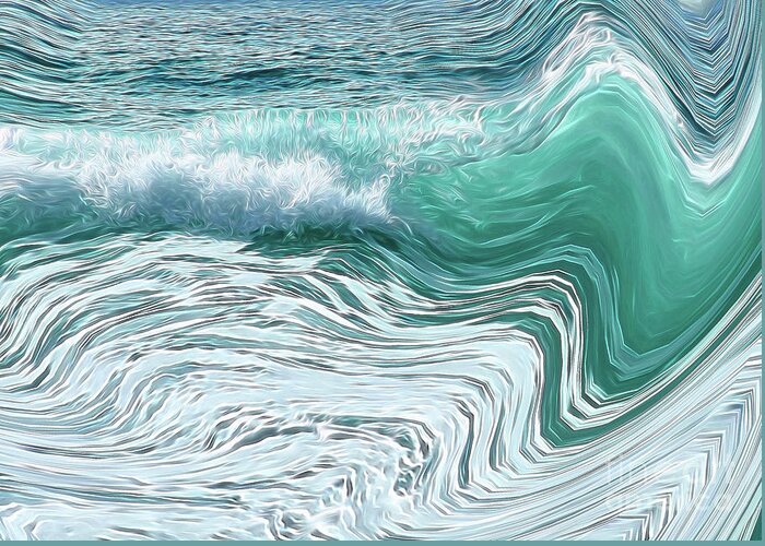 Waves Greeting Card featuring the digital art Catching Waves- Wave 10/1 by David Hargreaves
