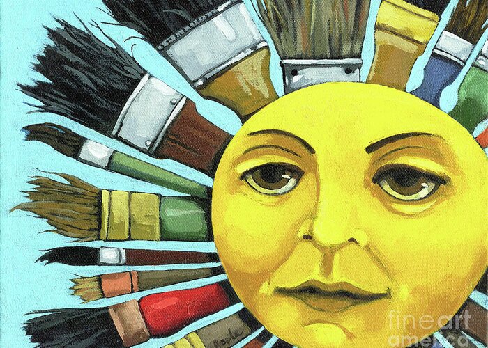 Cbs Sunday Morning Greeting Card featuring the painting CBS Sunday Morning Sun Art by Linda Apple