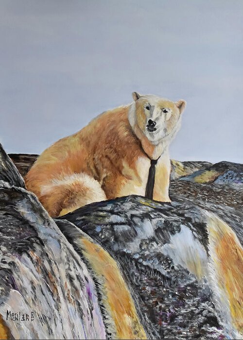 Polar Bear Greeting Card featuring the painting Celebrate Good Times by Marilyn McNish
