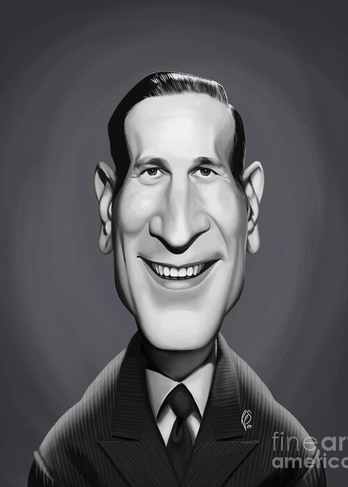 Illustration Greeting Card featuring the digital art Celebrity Sunday - Bud Abbott by Rob Snow
