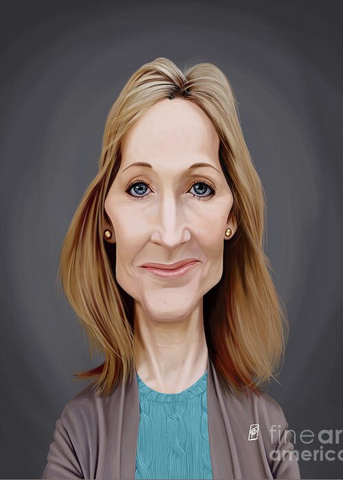 Illustration Greeting Card featuring the digital art Celebrity Sunday - J.K.Rowling by Rob Snow