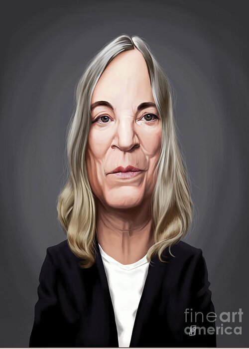Illustration Greeting Card featuring the digital art Celebrity Sunday - Patti Smith by Rob Snow