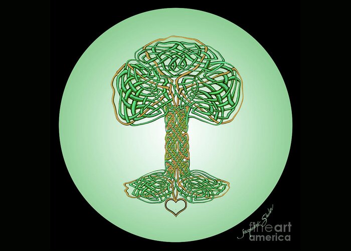 Celtic Greeting Card featuring the digital art Celtic Tree of LIfe by Jacqueline Shuler