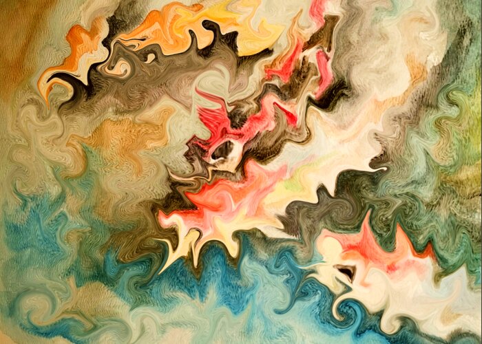 Abstract Painting Greeting Card featuring the digital art Chaos by Stacie Siemsen
